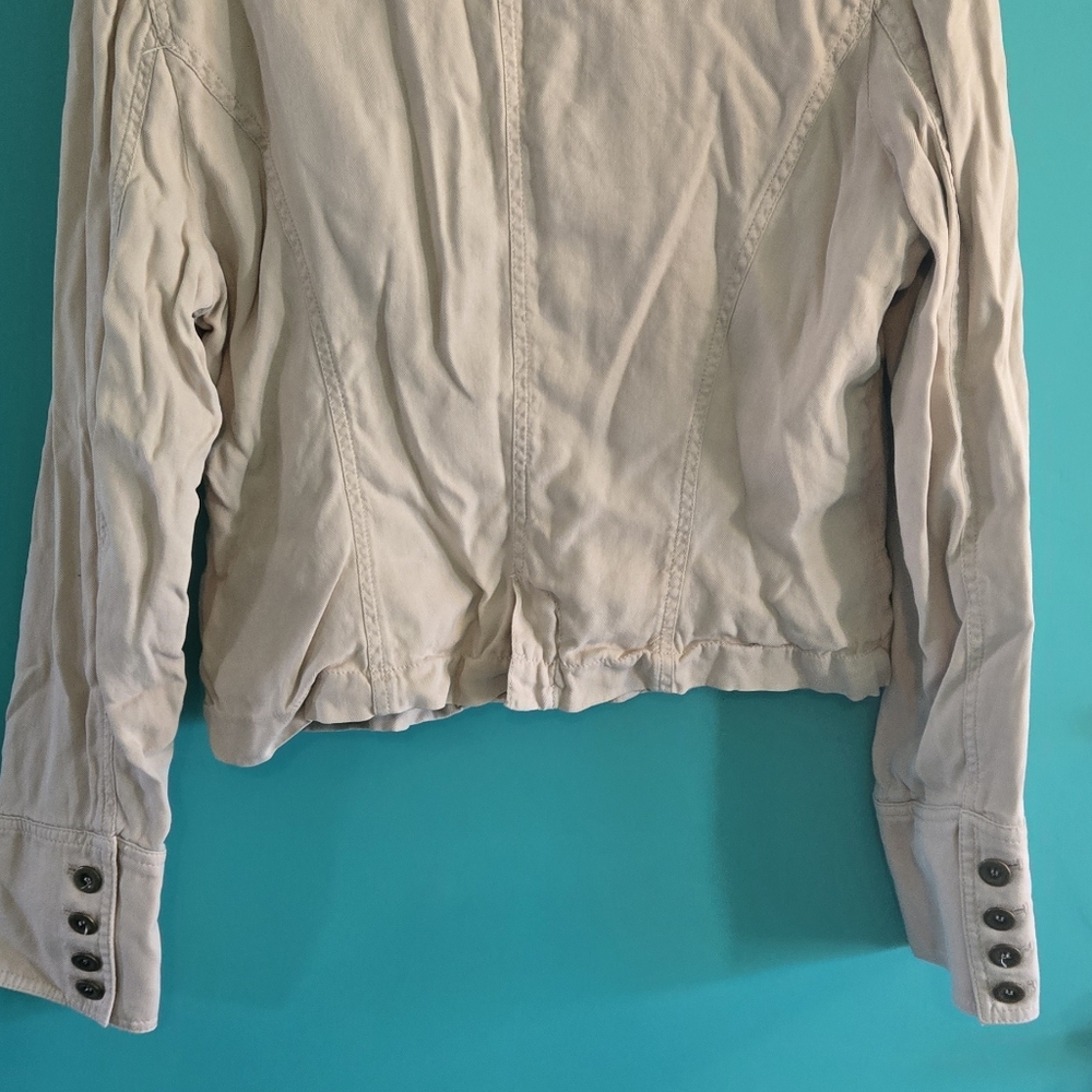 Vintage Womens Jacket Express Design Studio Button Down Beige Large - Picture 9 of 14